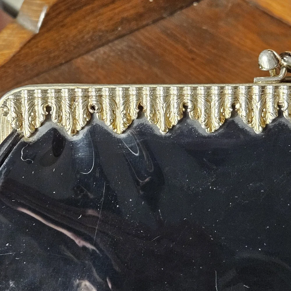 Elegant Black Clutch with Gold Accents